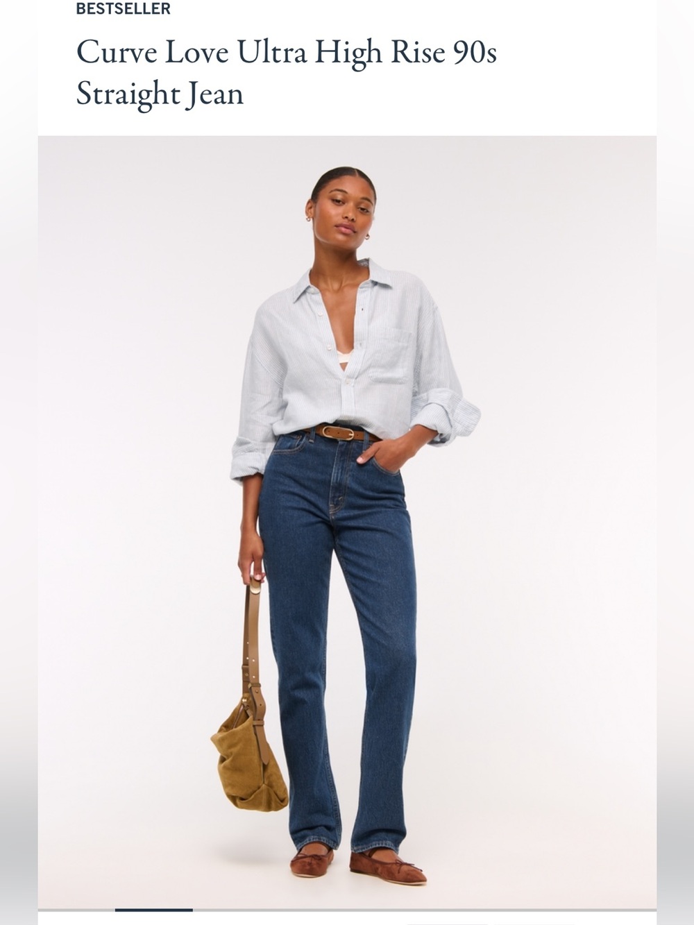 Curve Love Ultra High Rise 90s Straight Jeans - Dark Blue